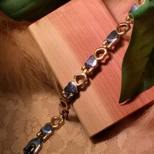 Elite, New, Stamped, Two-Tone Modern Bracelet, 8.5 inch Bracelet S526